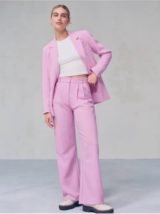 Abercrombie & Fitch Pants - Abercrombie Fitch Sloane Pink High Waisted Straight Trousers Pants Size 30/10
